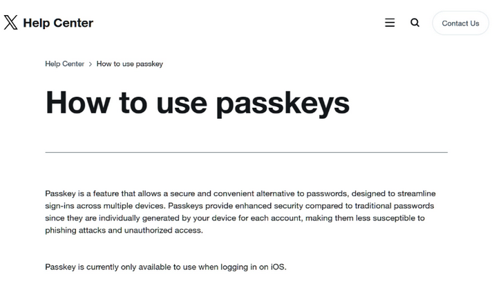 白塔苹果维修店铺分享iOS用户如何通过通行密钥(Passkey)登录 